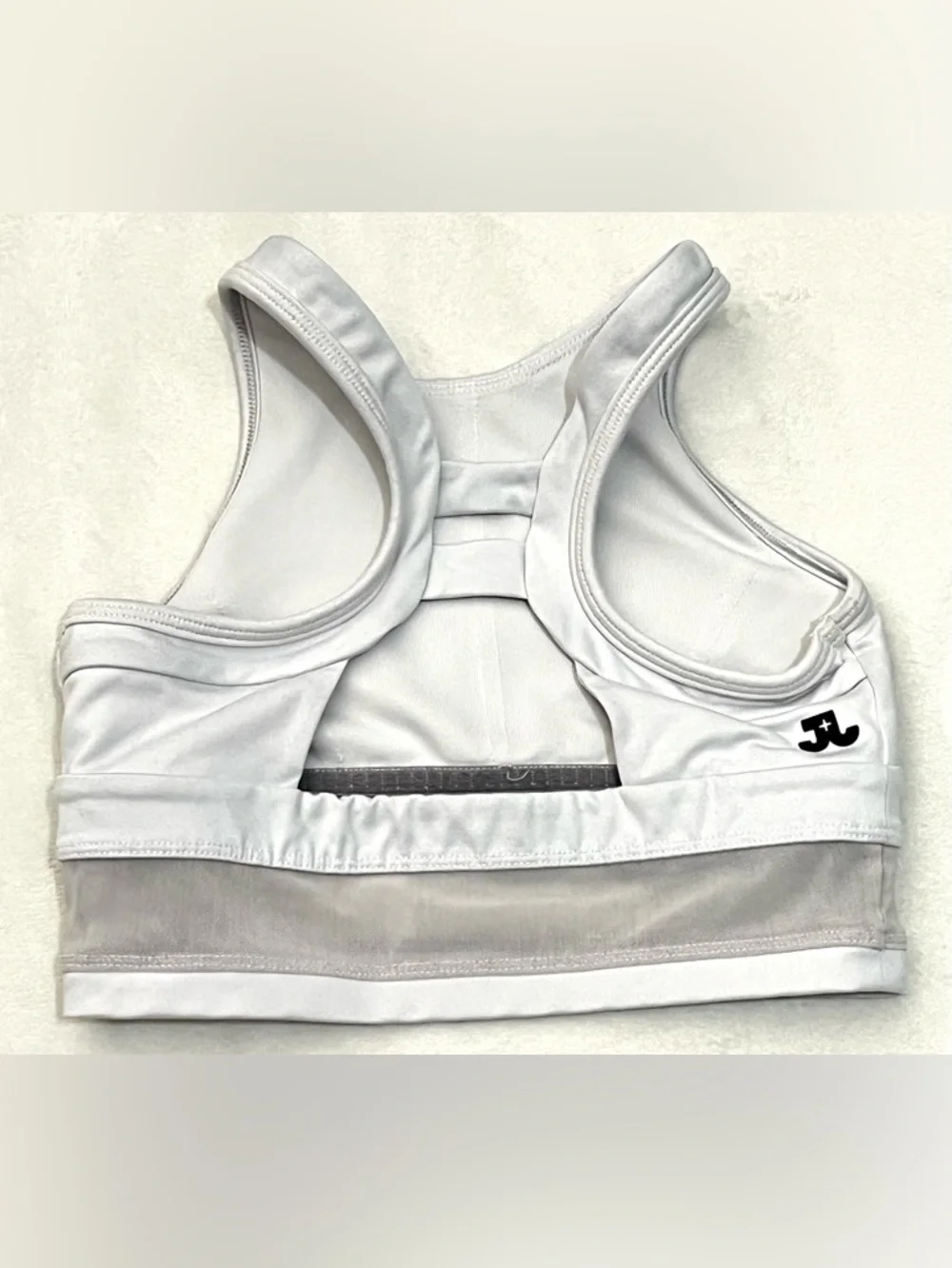 Jo+Jax Youth White High-Neck Premium Dance + Activewear Performance Sports Bra